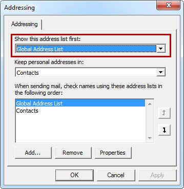 Address Book options 2007