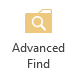 Advanced Find Search Folder button