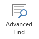 Get back Advanced Find in Outlook 2016