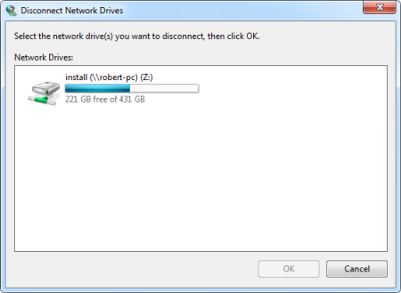 Disconnect network drive