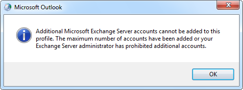 Multiple Exchange accounts limit