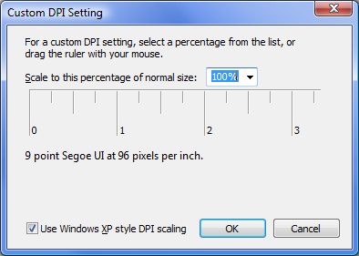 DPI settings in Windows Vista