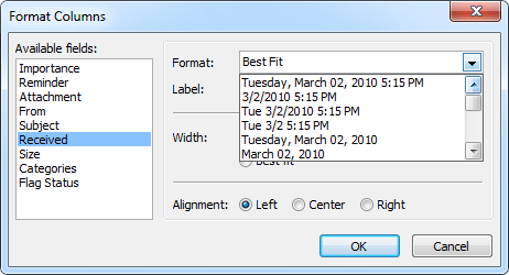 Modifying the date format for a column