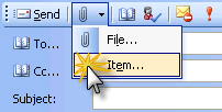 Insert Item with Word as the email editor