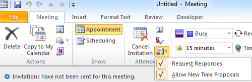Meeting responds options