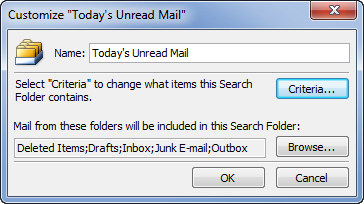 Today's Unread Mail folder